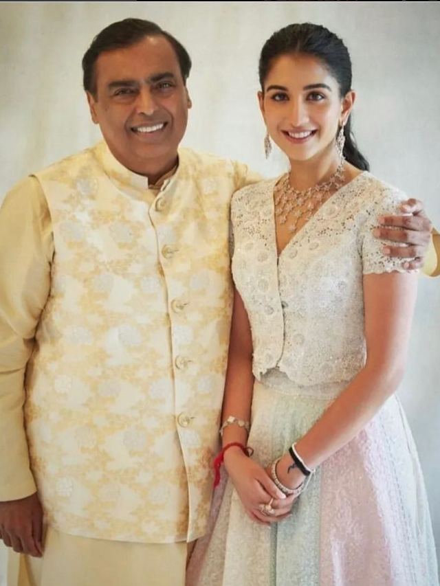 Radhika Merchant with Mukesh Ambani